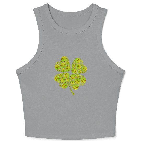 Baseball shamrock lucky charm baseball Crop Tank Top