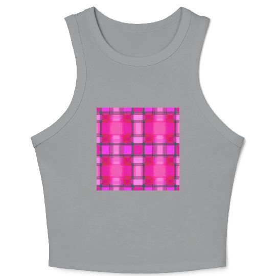 Tartan Pattern in Pink Delicate and Beautiful T-Sh Crop Tank Top