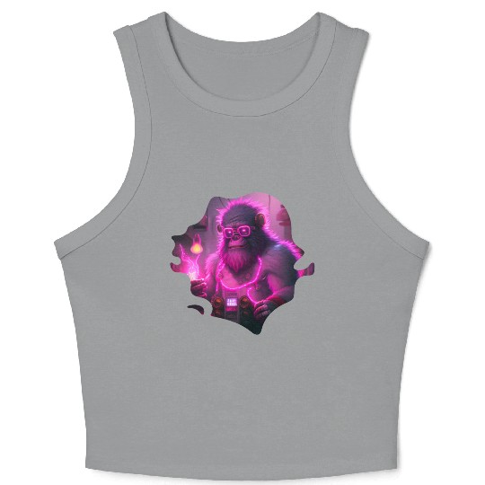 Cyborg Gorilla Mecha Steampunk Style Crop Tank Top