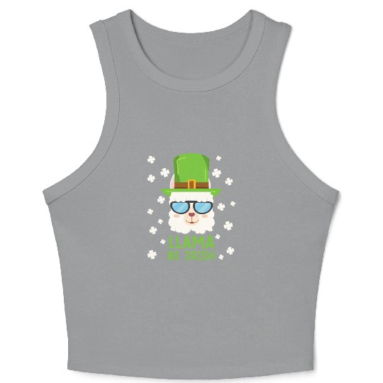LLama be Irish Lama Alpaca St. Patrick's Day Crop Tank Top