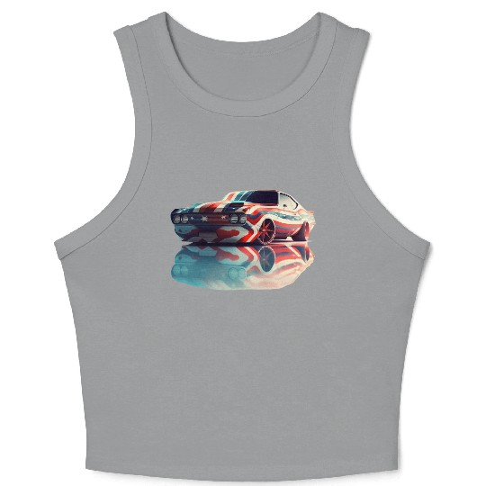 American pride and raw horsepower Crop Tank Top