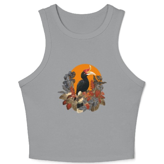 Low Polygonal Of Rhinoceros Hornbill Birds Crop Tank Top