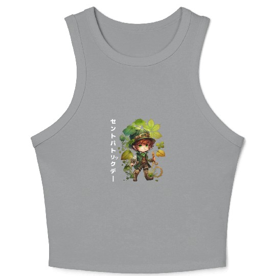 St Patrick's Day Anime Crop Tank Top for Baby Kids Adults