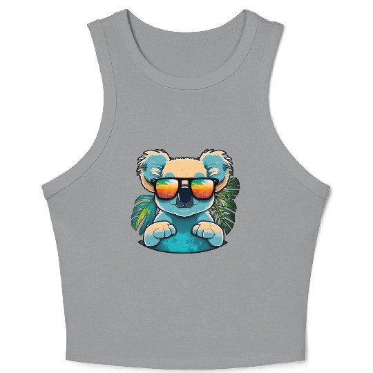 Tropical Koala Sunglasses Shades Australian Animal Crop Tank Top