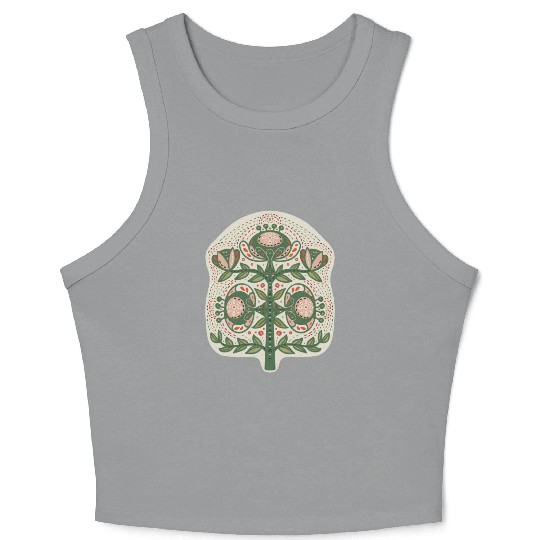 Folk Art Floral Crop Tank Top