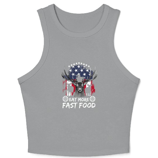 Deer Hunting Fast Food Pun Patriotic Whitetail Dee Crop Tank Top