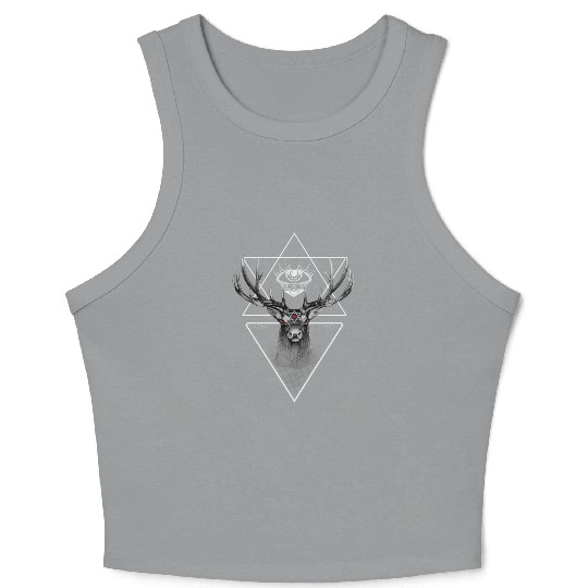 Witch Eye Evil Deer Pentagram Satanic Witchcraft Crop Tank Top