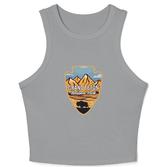 Grand Teton US National Park Arrowhead Mountain Crop Tank Top