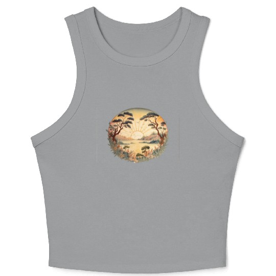 Japanese Sunset Fine Art Crop Tank Top