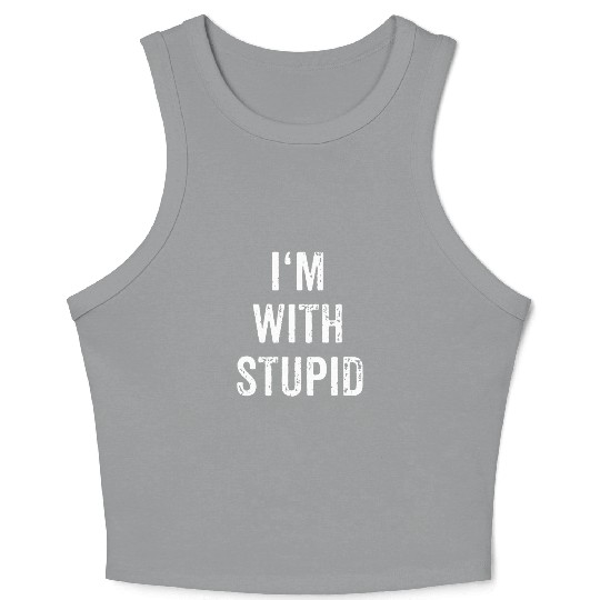 I'm With Stupid Couple Best Friend Part 1 Matching Crop Tank Top