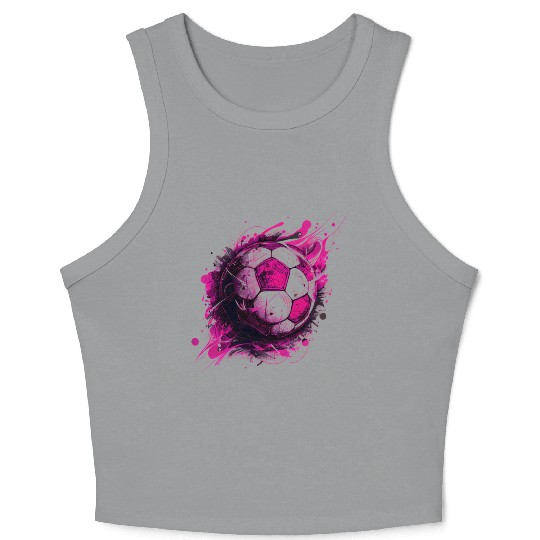 Pink Soccer ball, Football, Sports Crop Tank Top