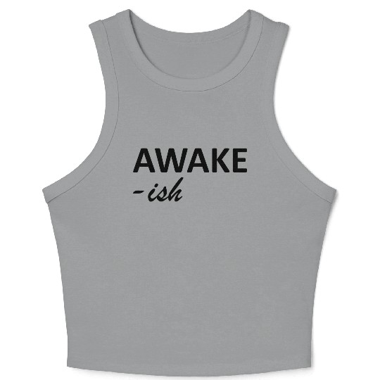 Awake ish Black Crop Tank Top
