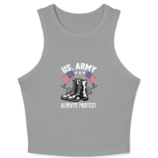 Us army always protect Crop Tank Top