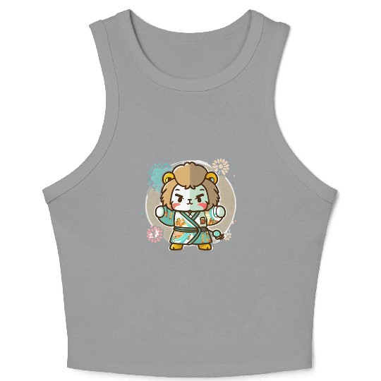 Lion kimono Crop Tank Top