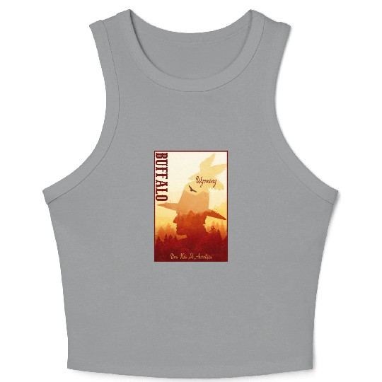 Buffalo Wyoming wild west town Crop Tank Top