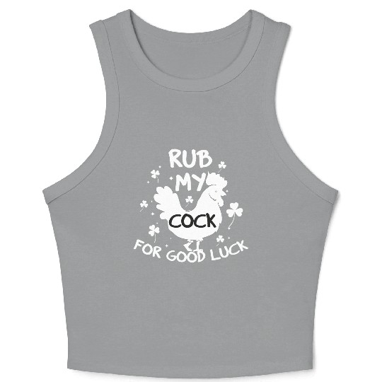 rub my cock for good luck Crop Tank Top