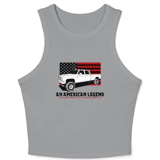 Lifted Square body truck American muscle Crop Tank Top 4x4