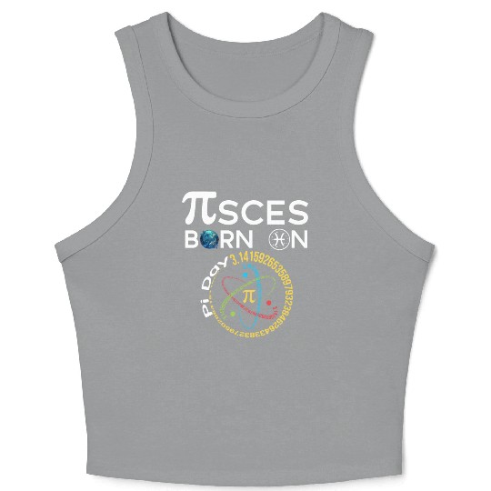 Pi Day Birthday Baby Born on Pi Day Pisces Crop Tank Top