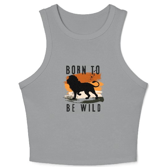 Born to be wild Lion Animal Design Crop Tank Top