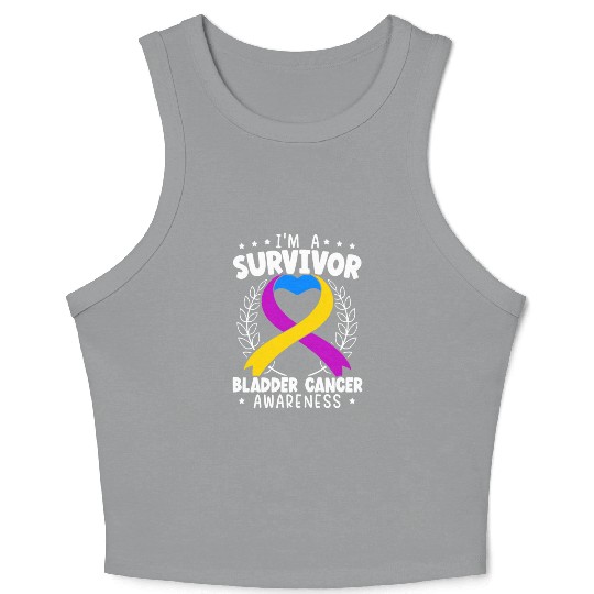 Bladder Cancer Survivor Bladder Cancer Awareness Crop Tank Top