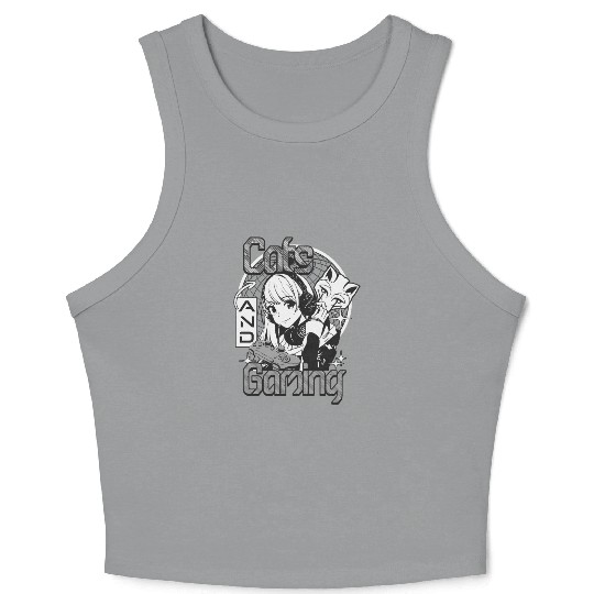 Cats and Gaming A Purrfect Combination for Feline Crop Tank Top