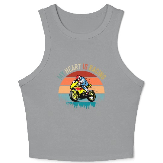 Retro Vintage Motorcycle Racing Crop Tank Top