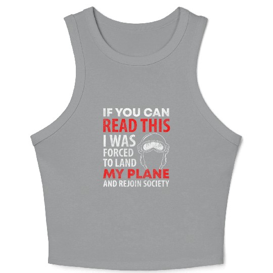 Airplane Glider Aviation Flight School Crop Tank Top