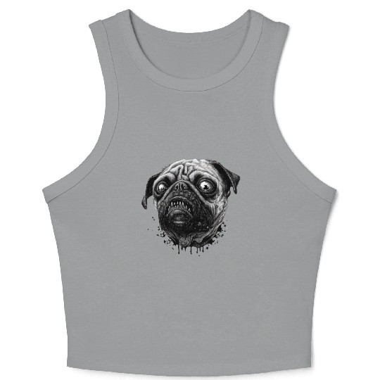 Zombie pug Crop Tank Top