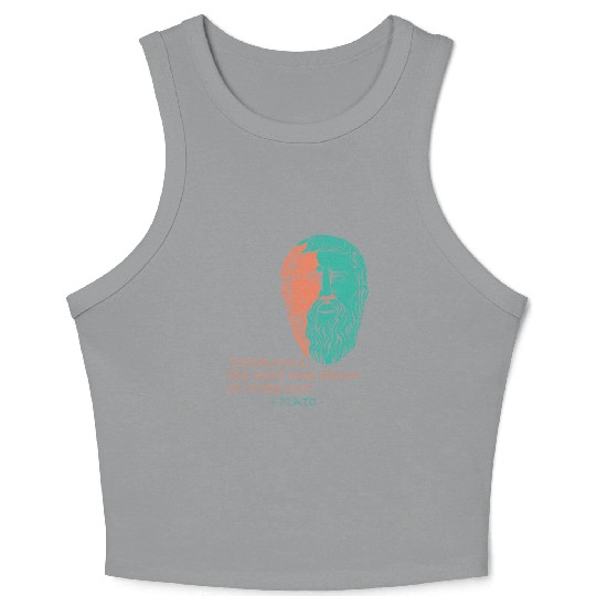Plato Stoic Philosophy Quote Crop Tank Top