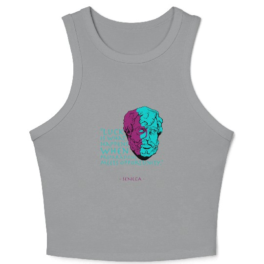 Seneca Stoic Philosophy Quote, Luck Crop Tank Top