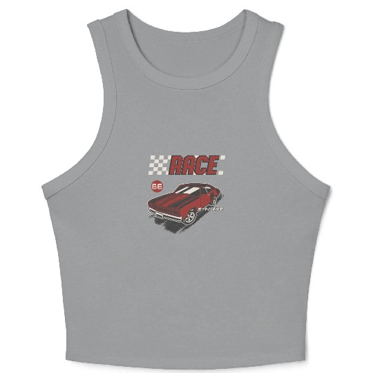 Retro Muscle Car Vintage Racing Car Lover Crop Tank Top