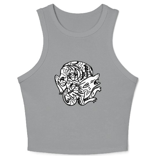 Flower Wolf Crop Tank Top