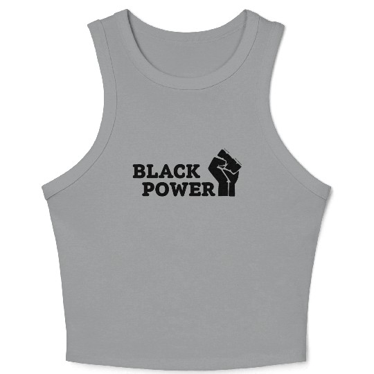 Black Power Crop Tank Top