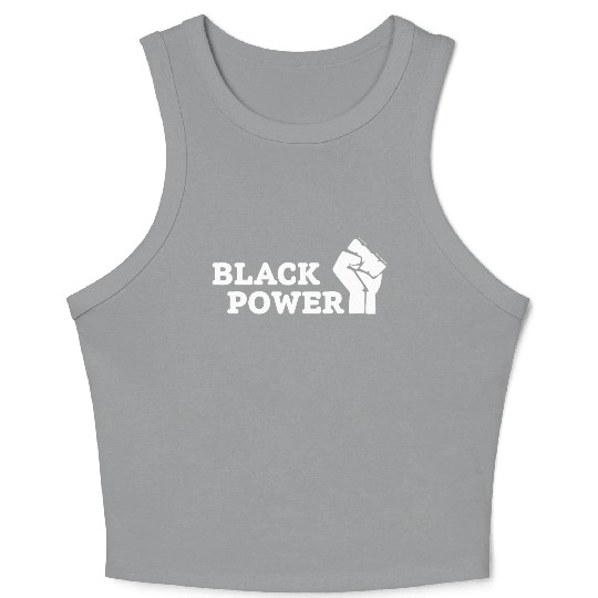 Black Power Crop Tank Top