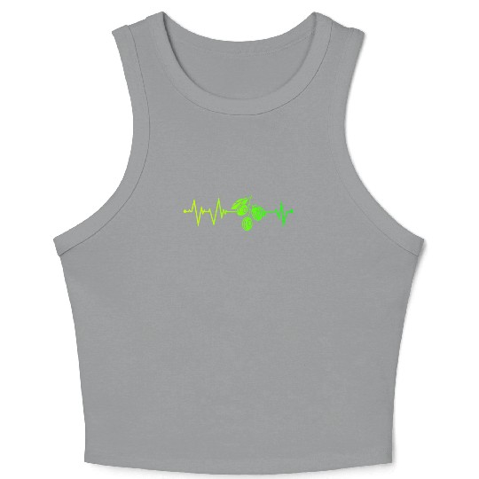 Green Olive Heartbeat Crop Tank Top