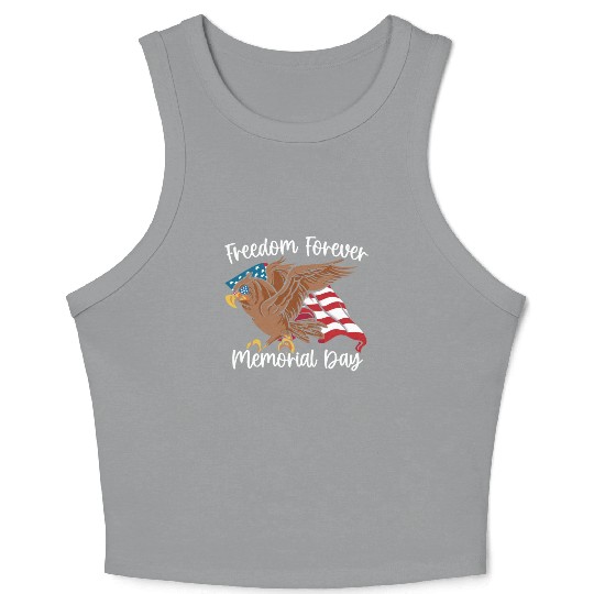 Patriotic Veteran USA Flag American Memorial Day Crop Tank Top