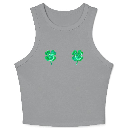 Shamrock Boobs Tie Dye Irish Boobies St Patricks Crop Tank Top