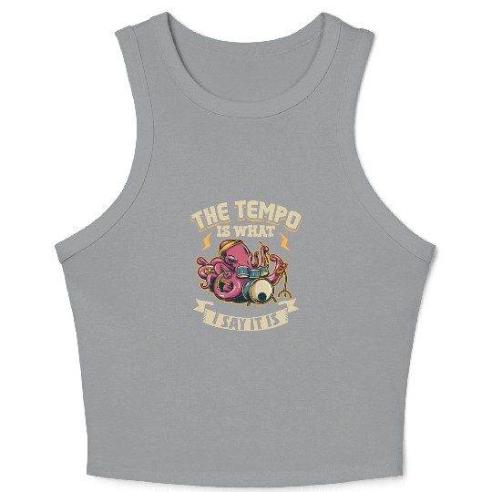 Drummer Drums Music Drum Set Drumming Crop Tank Top