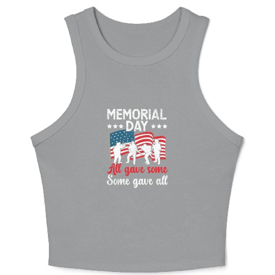 All Gave Some Some Gave All USA Flag Memorial Day Crop Tank Top