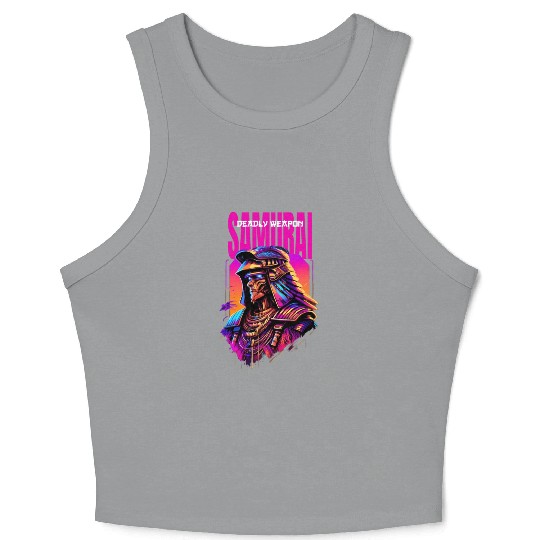 Samurai Cyber Warrior Gift Idea Crop Tank Top