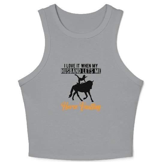 Funny Equestrian Horse Vaulting Wife Crop Tank Top