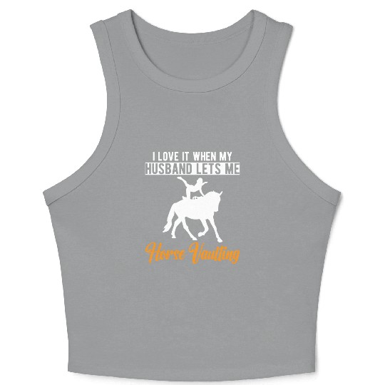 Funny Equestrian Horse Vaulting Wife Crop Tank Top