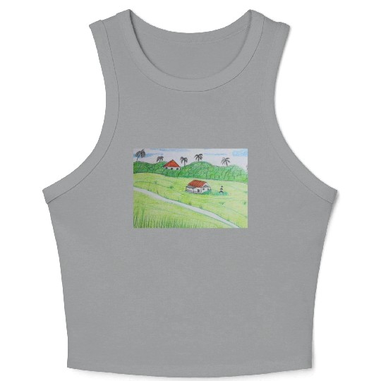 green grass Crop Tank Top