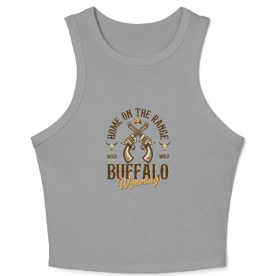 Buffalo Wyoming wild west town Crop Tank Top