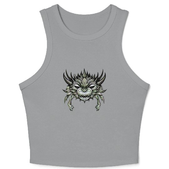 crab dragon green Crop Tank Top