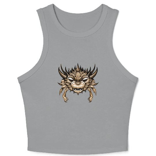 crab dragon brown Crop Tank Top