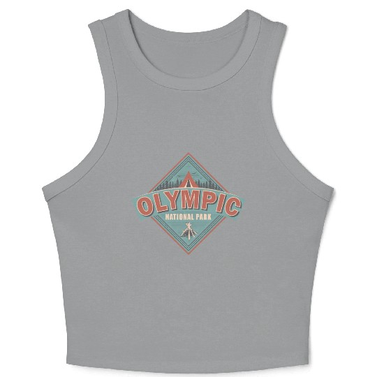 Washington State National Park Vintage US Camping Crop Tank Top