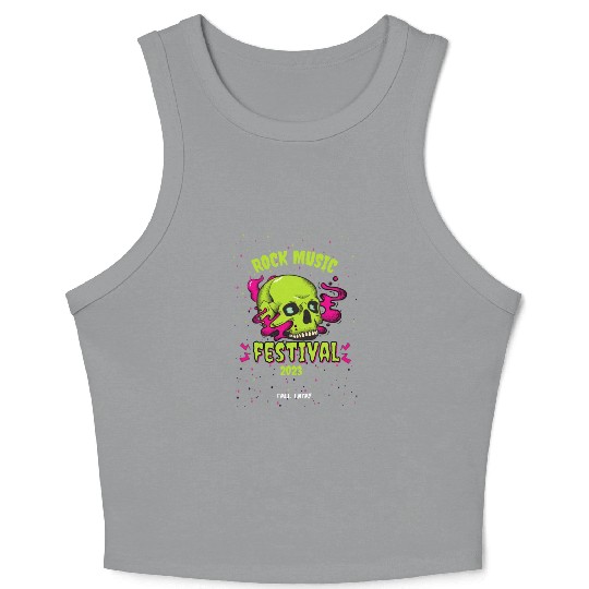 Skull Givin' Raspberry Dk , Rock music Crop Tank Top