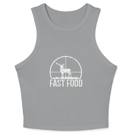 Fast Food Funny Hunter Buck Deer Hunting Vintage Crop Tank Top