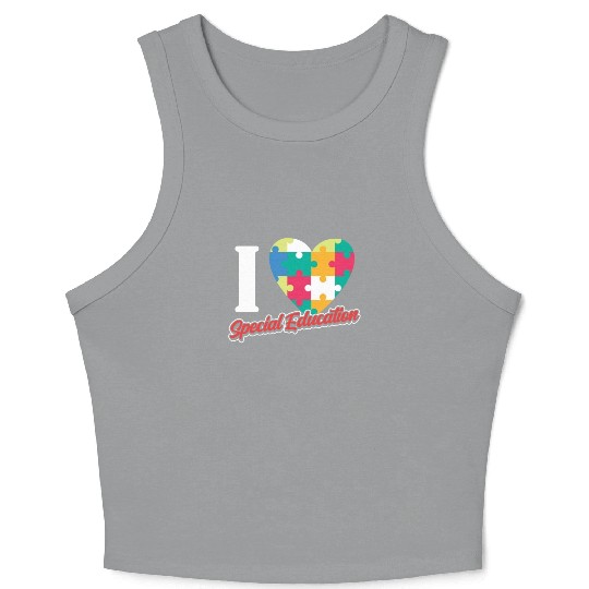 I Love Special Education Sped Teacher Awareness Crop Tank Top
